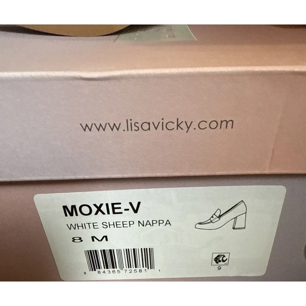 Lisa Vicky Moxie Heels Block White Sheep Nappy Size 8 New - Picture 9 of 9